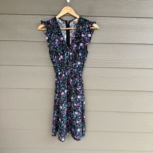 Rebecca Taylor Black Floral Mini Dress